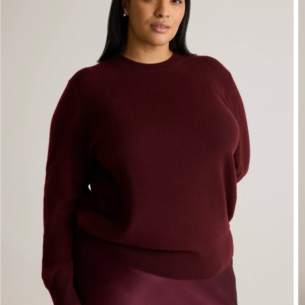 Quince Mongolian Cashmere Crewneck Burgundy Sweater